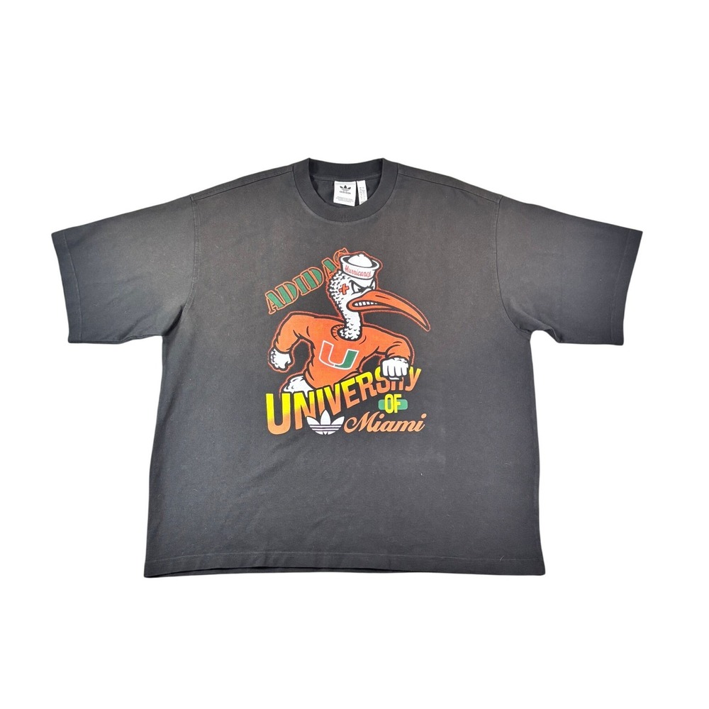 Adidas Originals University of Miami Hurricanes Sebastian Ibis T-Shirt Mens L